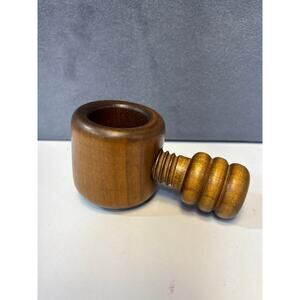 Vintage Hardwood Nutcracker Screw Twist Crank - Walnut size nuts